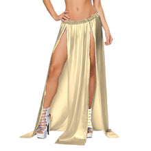 Satin Maxi Skirt Front Slit | Full Length Party Wear S-3XL S96