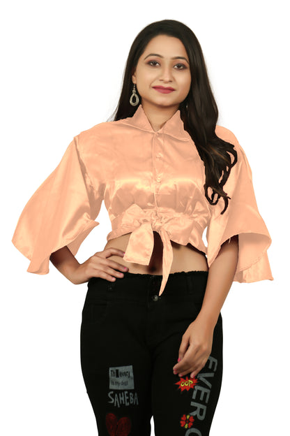 Satin Fancy Top Women Party Wear Top S116-Regular Size 2