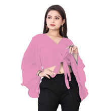 Elegant Chiffon Ruffle Crop Top | Belly Dance Practice & Performance Wear C10