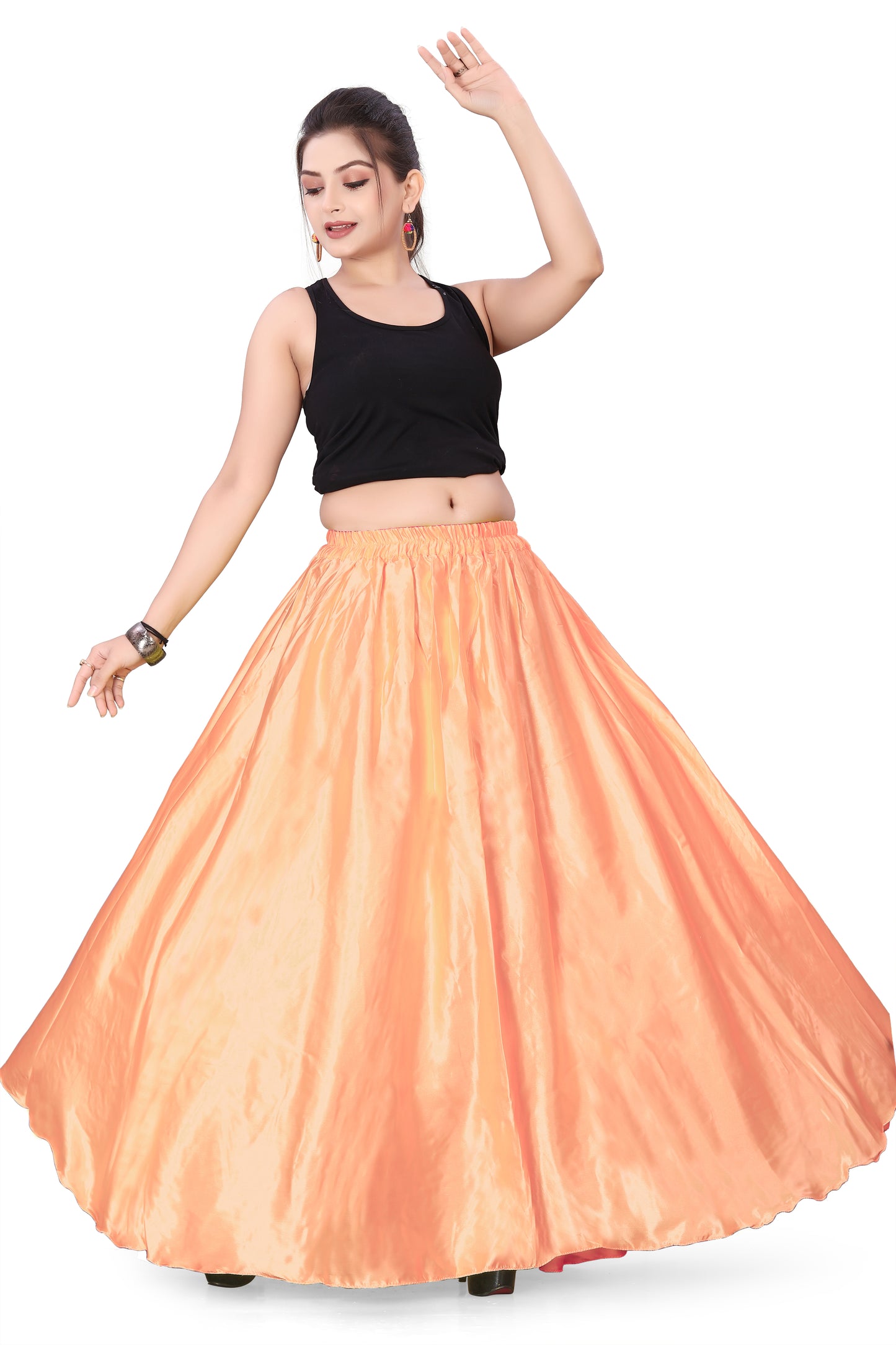 Satin Belly Dance Full Circle Skirt S8-Regular Size 2