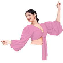 Chiffon Belly Dance Ruffle Top | Flowy Sleeve Choli S-5XL | 30 Colors C72