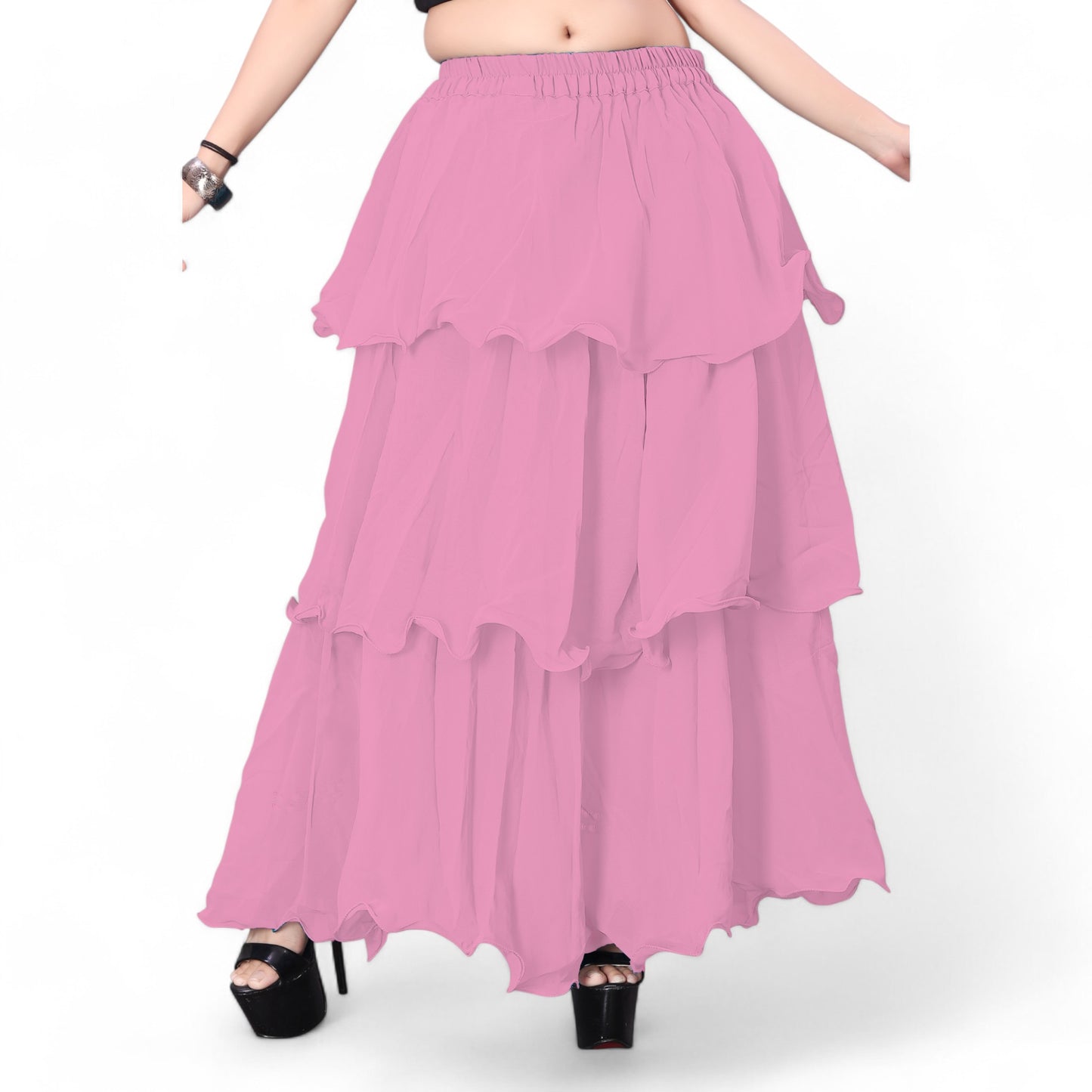 Chiffon 3 Layer Belly Dance Skirt C3- Regular Size 1