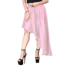 Satin Asymmetrical High low Skirt Skirt S6-Regular Size 2