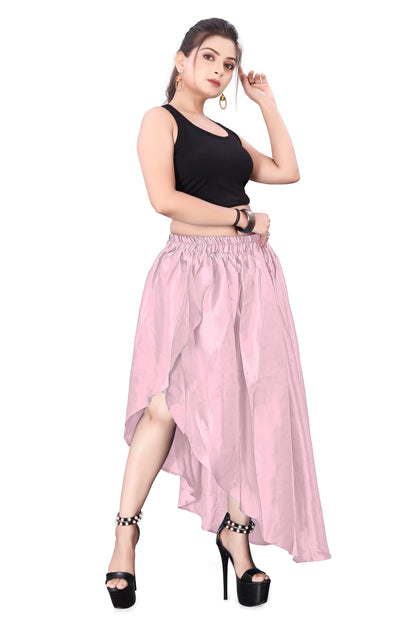 Satin High Low Asymmetrical Skirt  Ballet Dance Skirt S73-Regular Size 2