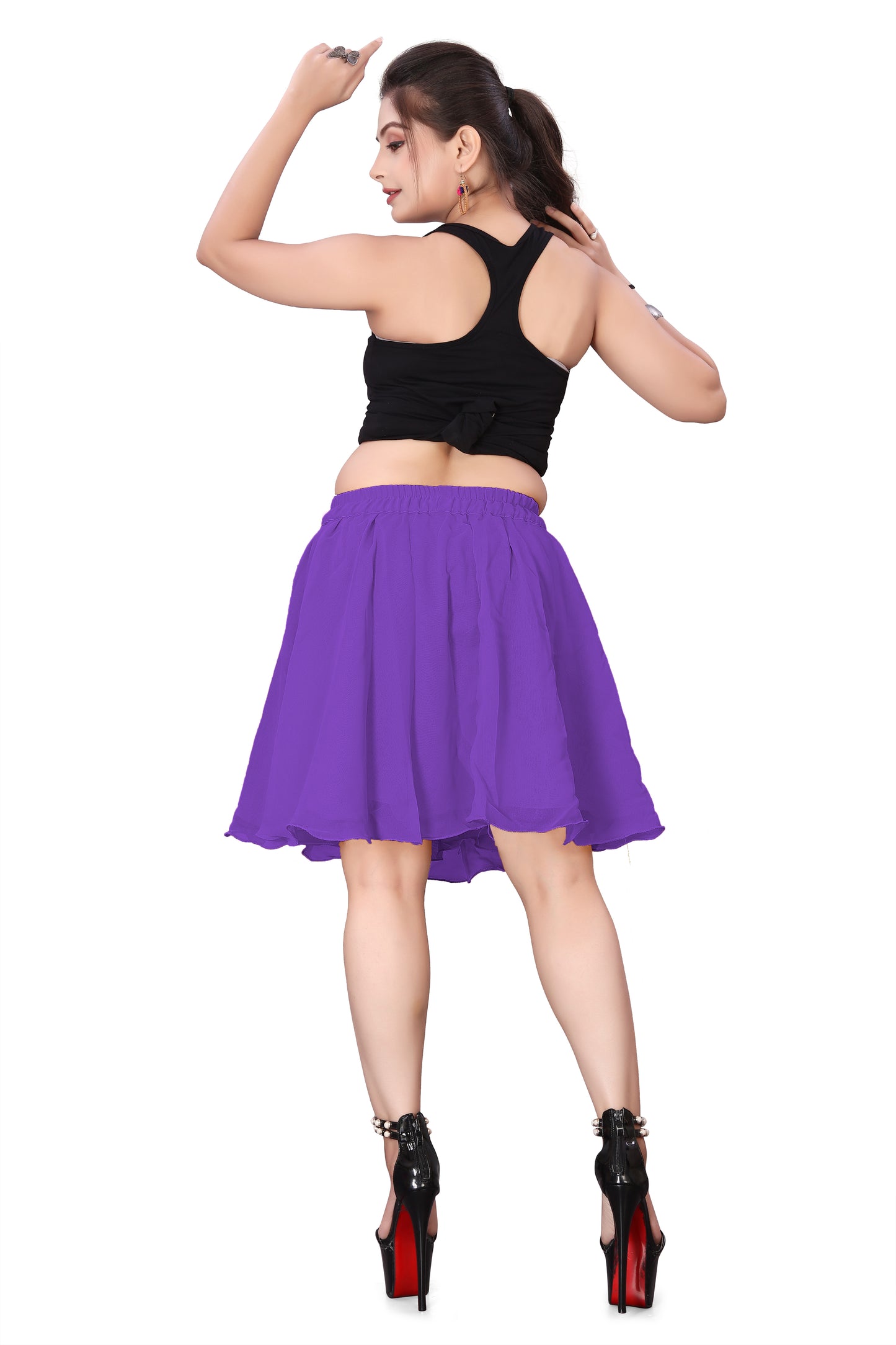 Chiffon Short Skirt Party wear Short Belly Dance Skirt C27- Regular Size 1