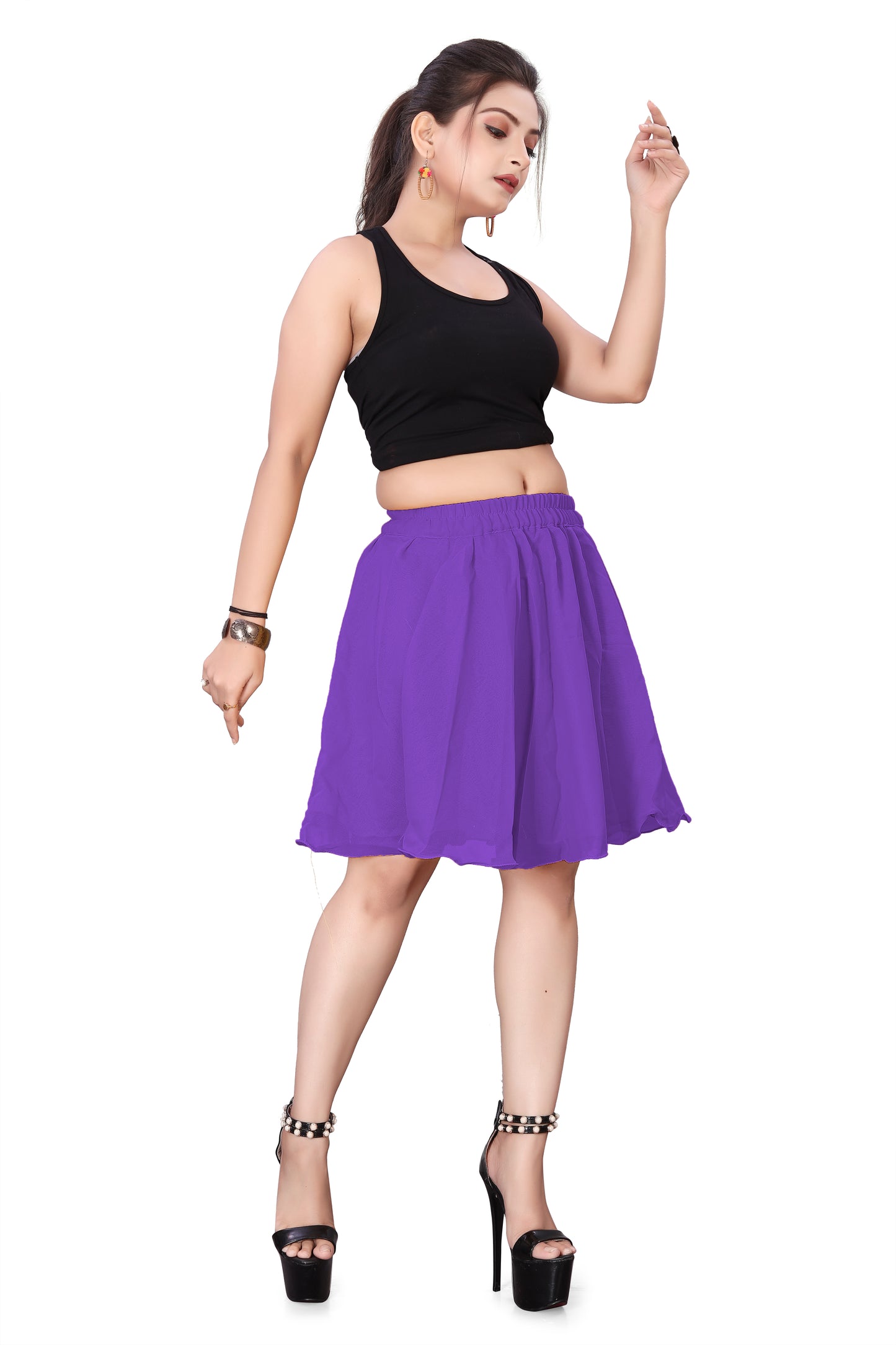 Chiffon Short Skirt Party wear Short Belly Dance Skirt C27- Regular Size 1