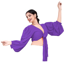 Chiffon Belly Dance Ruffle Top | Flowy Sleeve Choli S-5XL | 30 Colors C72