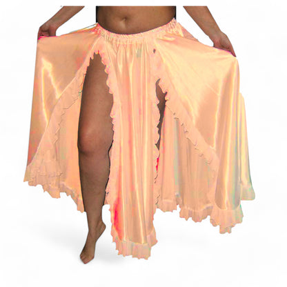 Women Belly Dance Satin 2 Side slite Skirt S102- Regular Size 2