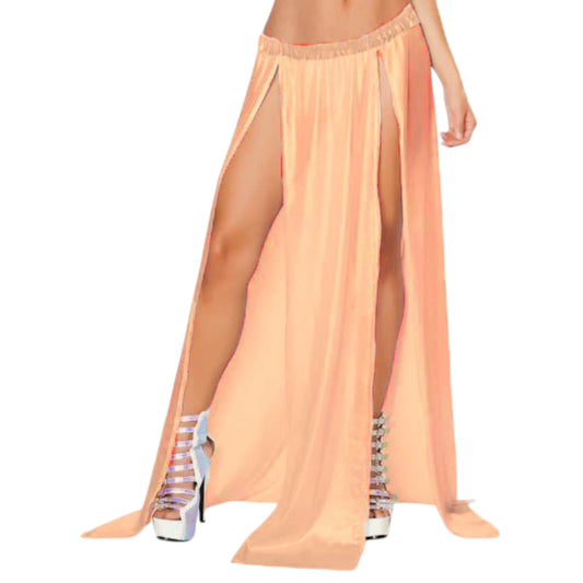 Belly Dance Satin Both side slit  cut Skirt S96- Regular Size 2