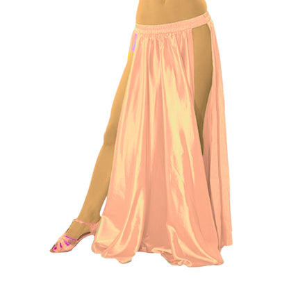 Satin Belly Dance  Side slit skirt S36 - Regular Size 2