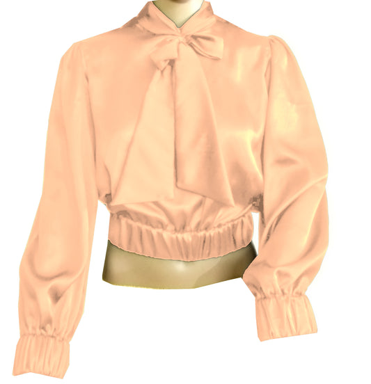 Party wear Satin Bow Blouse And Bow Shirt S27  - Regular Size 2