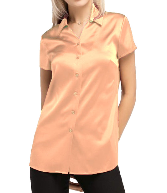 Satin Short Sleeve Shirt S118 - Regular Size 2