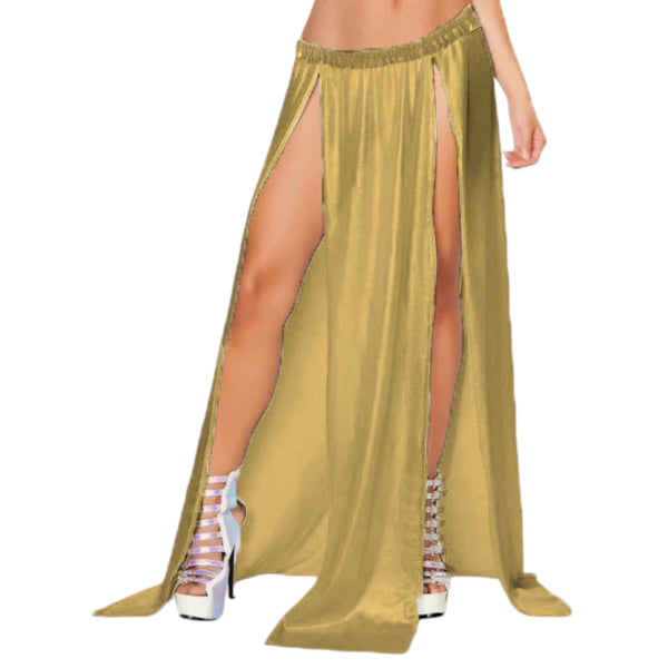 Belly Dance Satin Both side slit  cut Skirt S96- Regular Size 2