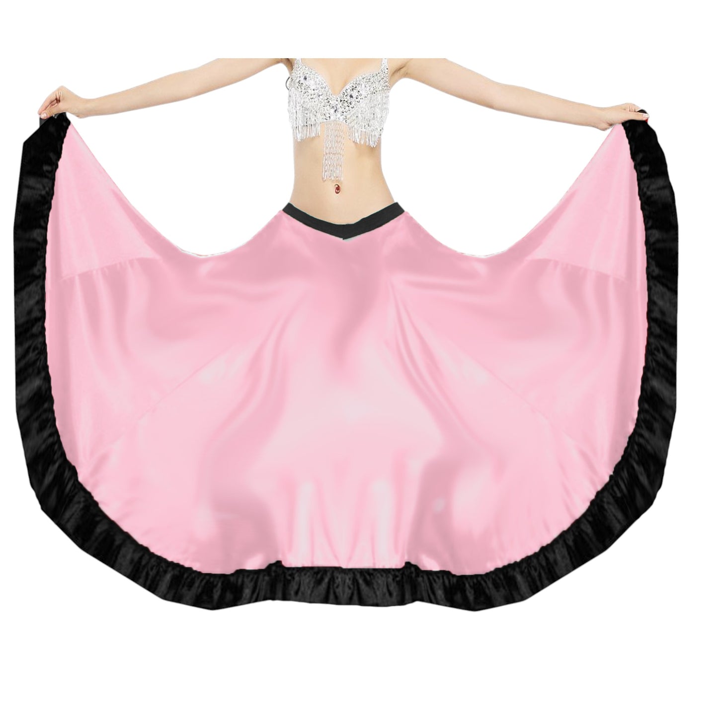 Satin Belly Dance Skirt 16 Yard With Frill  S61  - Regular Size 2