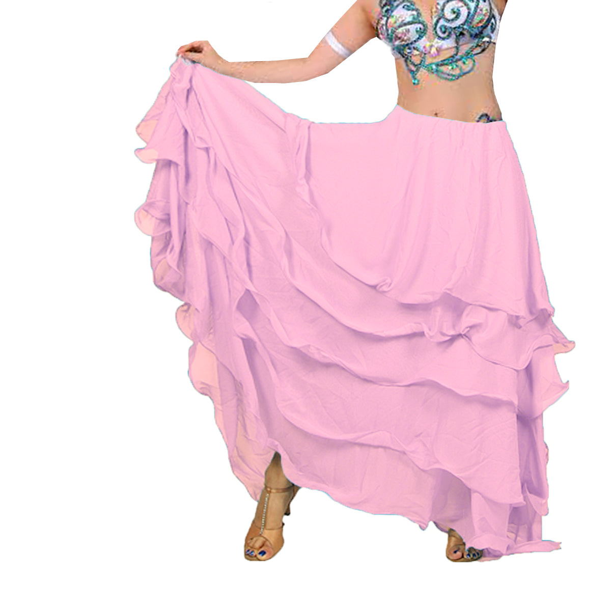 Chiffon 5 layer Belly Dance Skirt C25  - Regular Size 1