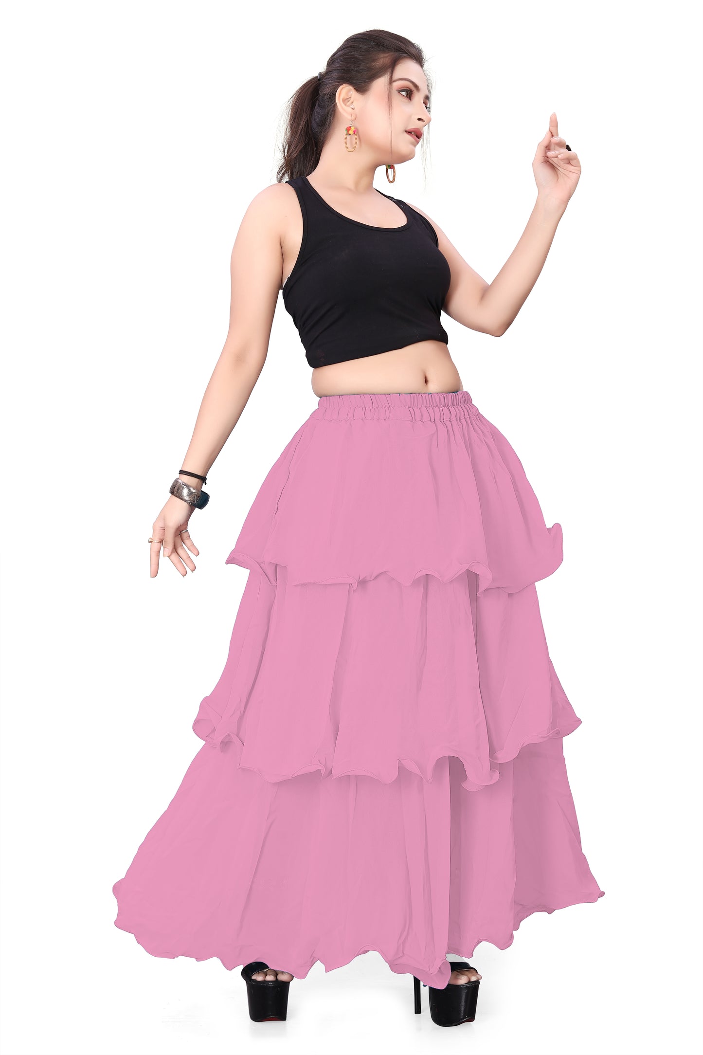 Chiffon 3 Layer Belly Dance Skirt C3- Regular Size 1