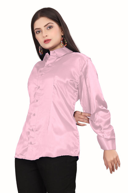 Satin button Down office Wear Shirt S81-Regular Size 2