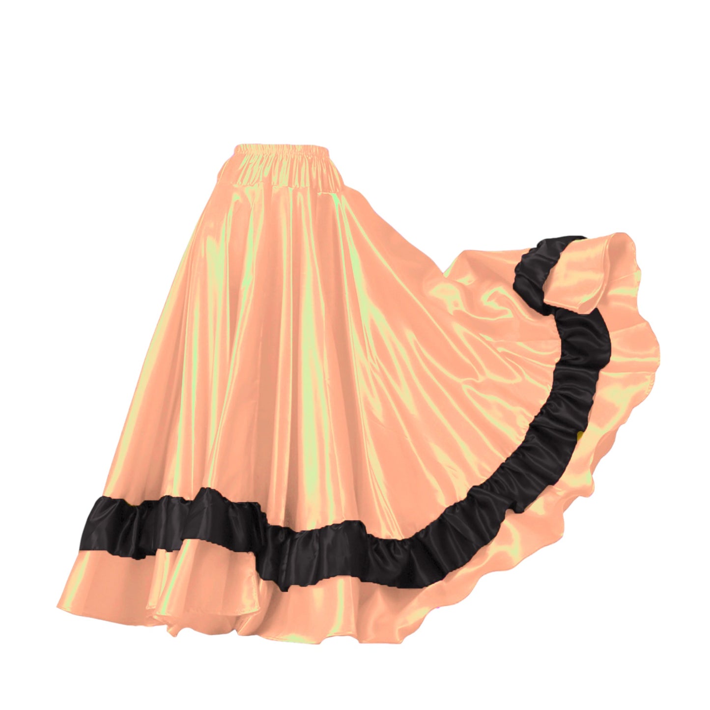 Belly Dance Satin Full Circle Skirt With Frill S33-Regular Size 2