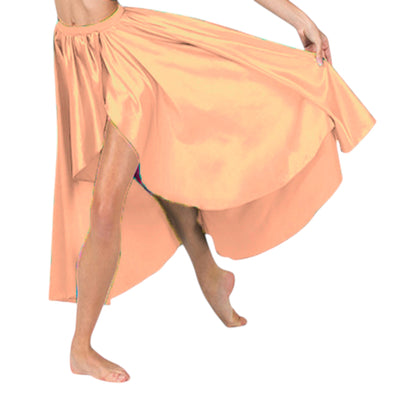 Satin High Low Asymmetrical Skirt  Ballet Dance Skirt S73-Regular Size 2