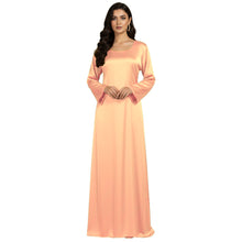 Satin Long Sleeve Modest Gown | Full Length Hijab Dress S-3XL | 41 Colors S121
