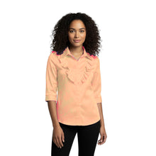 Olive Green Satin 3/4 Sleeve Blouse, elegant vintage shirt.