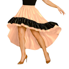 Satin Asymmetrical Dance Skirt Frill | High-Low Flow S-3XL S48