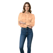 Olive Green Satin Vintage Button Down, elegant retro shirt.