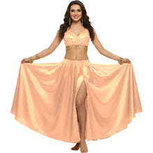 Satin Half Circle Dance Skirt | Side Slit Flow S-3XL | 41 Colors S15