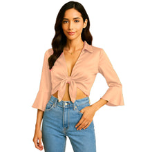 Satin Self Tie Cover Up Top | Adjustable Party Blouse S-3XL | 41 Colors S119