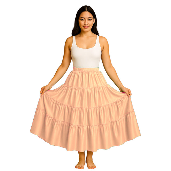 Belly Dance Satin Skirt – 12 Yard, 4 Tier Full Circle Skirt  - Regular Size 2