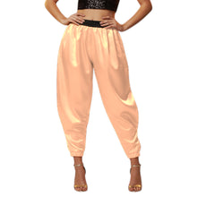 Satin Tapered Party Pants • Plus Size Elastic Waist Trousers • Women's Elegant Night Out Bottoms  S145
