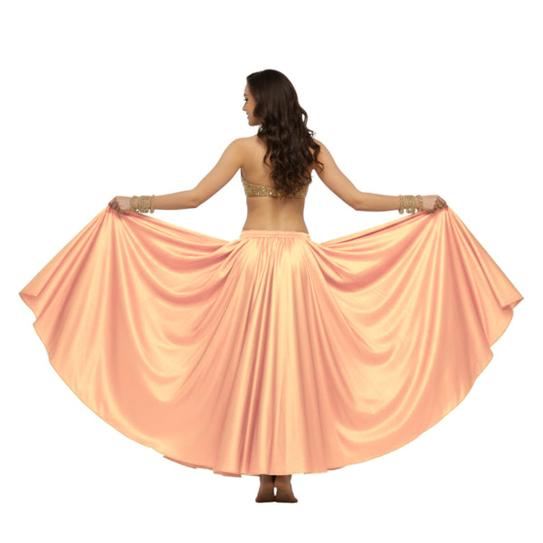 Satin Full Circle Belly Dance Skirt | 360° Flow Gown S-5XL S8