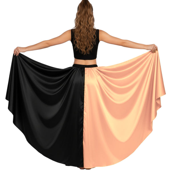 Reversible Full Circle Dance Skirt | Front Cut Flow S-3XL | 41 Colors S59