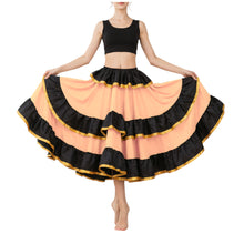 Satin Full Circle Skirt Black Frill | 360° Dance Flow S-3XL S75
