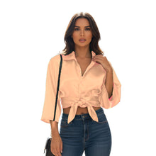 Satin Button Down Crop Top | High-Shine Shirt S-3XL | 41 Colors S116
