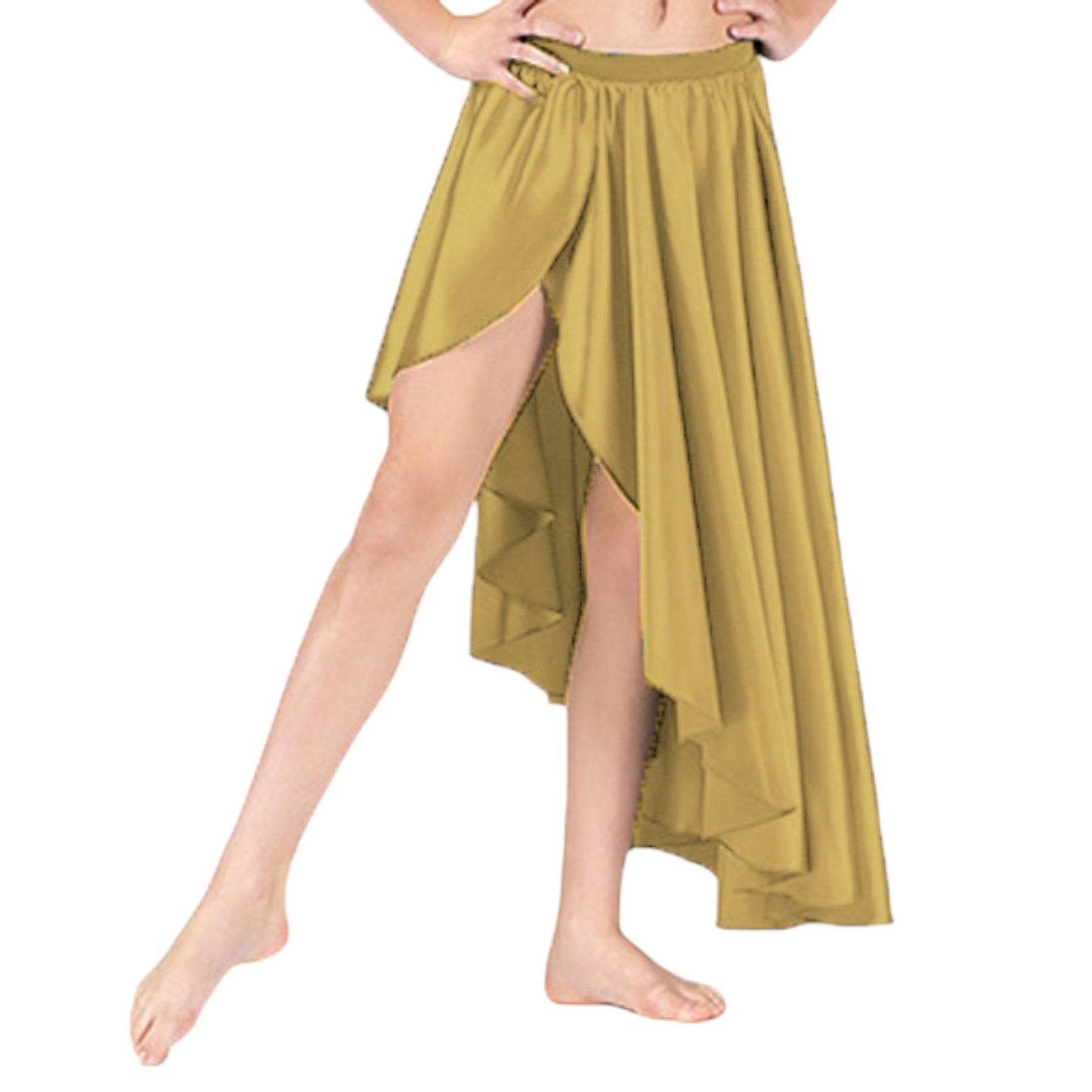 Belly Dance Satin Skirt Ballet Asymmetrical skirt S72 - Regular Size 2