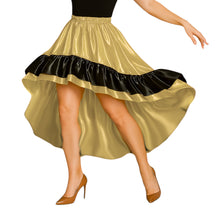 Satin Asymmetrical Dance Skirt Frill | High-Low Flow S-3XL S48