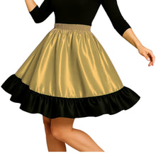 Satin Mini Skirt w/ Black Frill | Party Wear S-3XL | 41 Colors S41