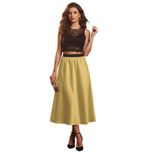 Satin Belly Dance Midi Skirt | Elegant Flow Costume S-3XL | 41 Colors S24