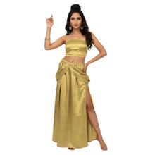Satin Side Cut Draped Skirt | High Slit Flow Maxi S-3XL | 41 Colors S42