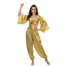 Satin Belly Dance Harem & Top Set | Full Costume S-3XL | 41 Colors S40