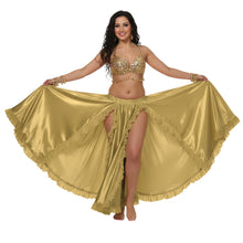 Satin Full Circle Skirt w/ Slit | 360° Dance Flow S-3XL | 41 Colors S102