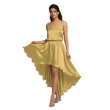 Pink Satin Asymmetrical Skirt, cute flowy high-low maxi.