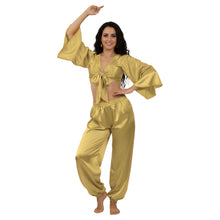 Satin Belly Dance Harem & Top Set | Full Costume S-3XL | 41 Colors S51