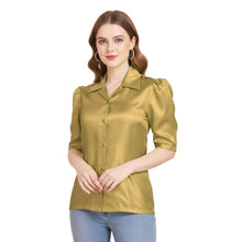 Satin Puff Sleeve Button Down Shirt | Elegant Top S-3XL | 41 Colors S80