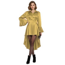 Satin Victorian Long Shirt Dress | Button Down Tunic S-3XL | 41 Colors S113