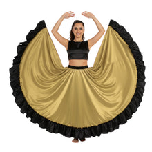 Satin 16 Yard Full Circle Skirt Black Frill | Pro Flow S-3XL S58
