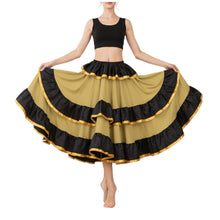 Satin Full Circle Skirt Black Frill | 360° Dance Flow S-3XL S75