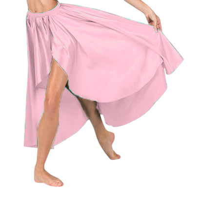 Satin High Low Asymmetrical Skirt  Ballet Dance Skirt S73-Regular Size 2