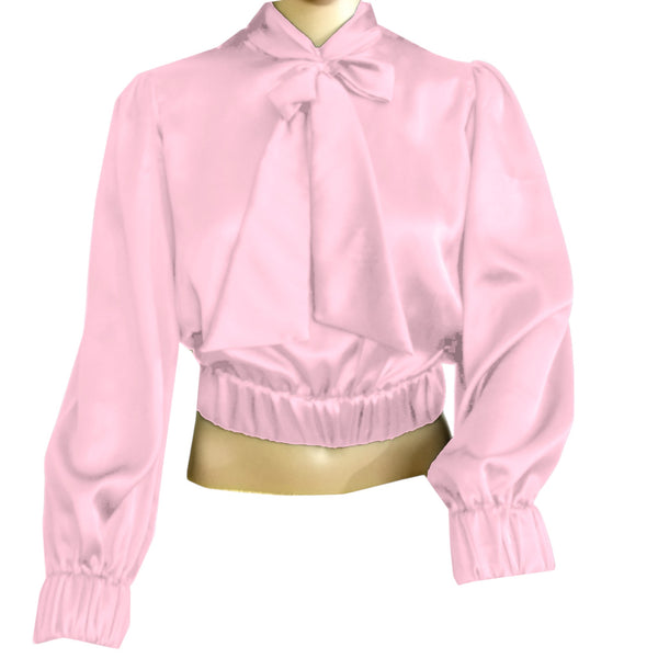 Party wear Satin Bow Blouse And Bow Shirt S27  - Regular Size 2